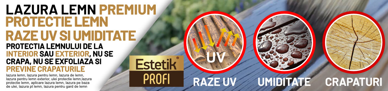 Lazura lemn Estetik Profi 0.8l nuc – protectie avansata UV lazura lemn